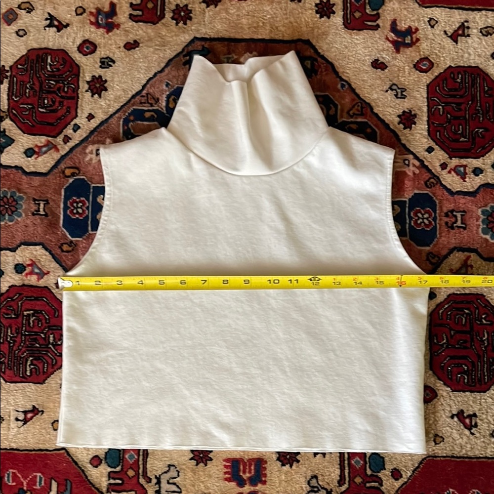 Jesse Kamm Cream Sleeveless Crop Tank Top - Picture 5 of 11